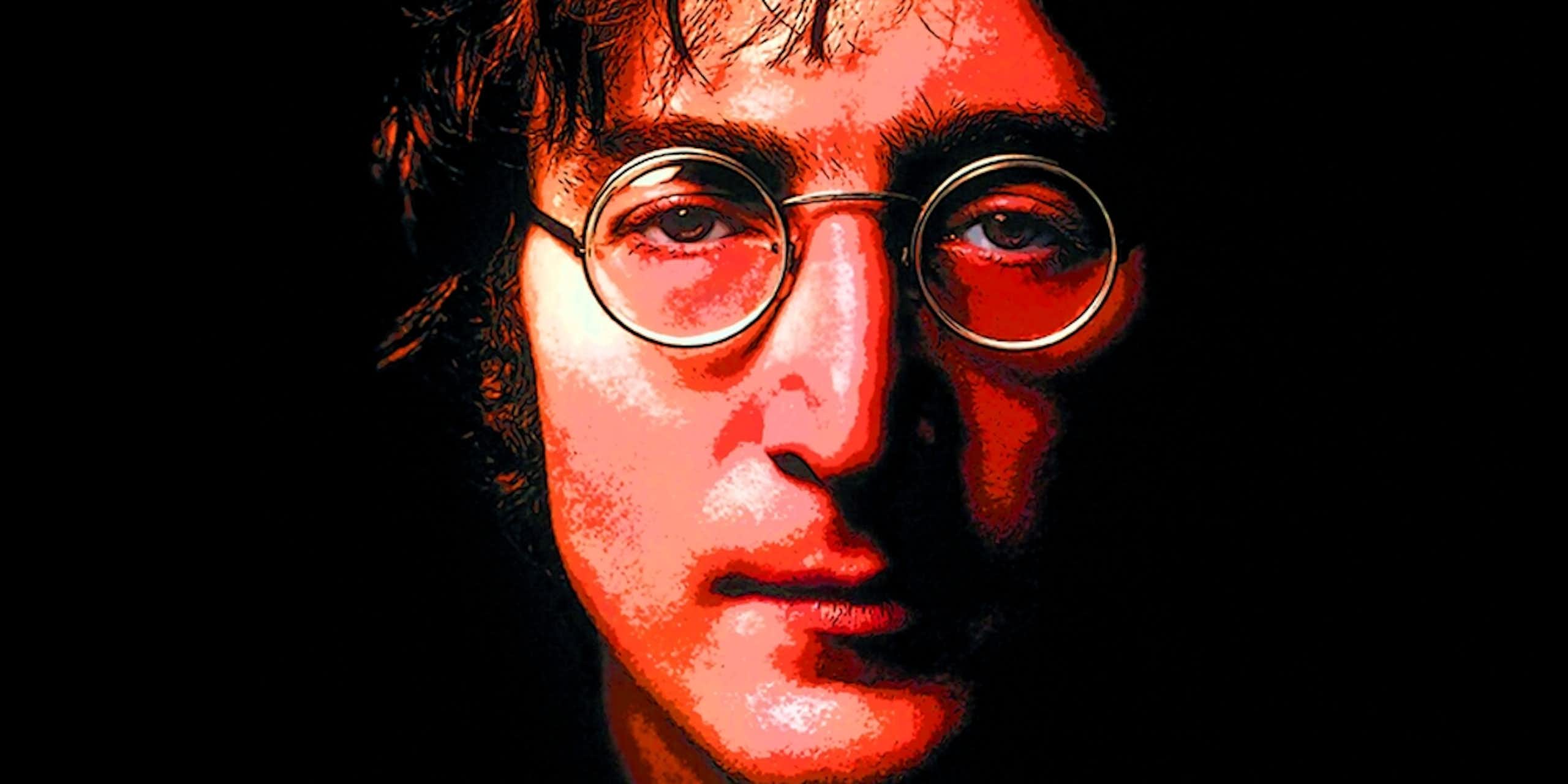 John Lennon with his signature round glasses
