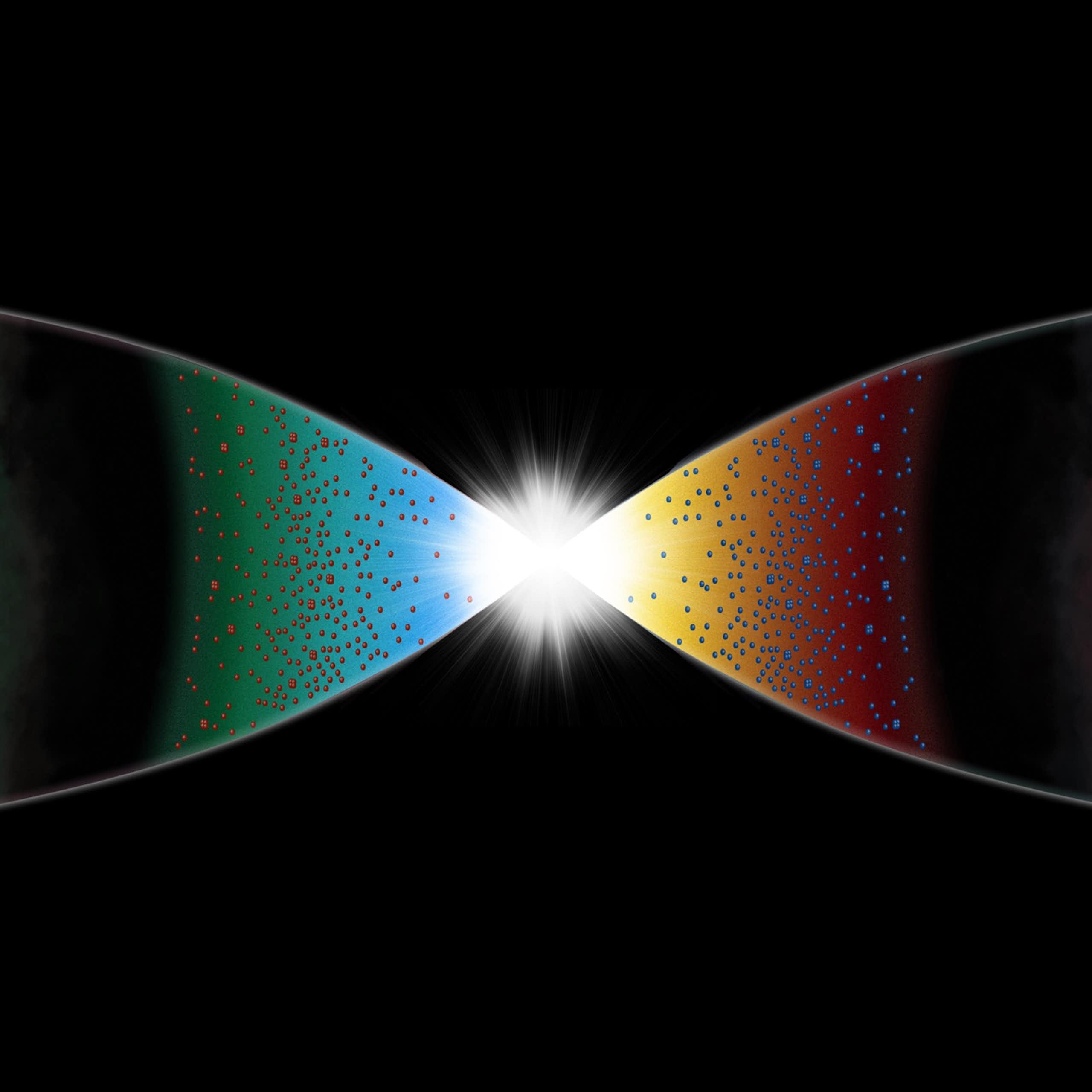 O modelo do "Universo espelho", com o Big Bang no centro: 