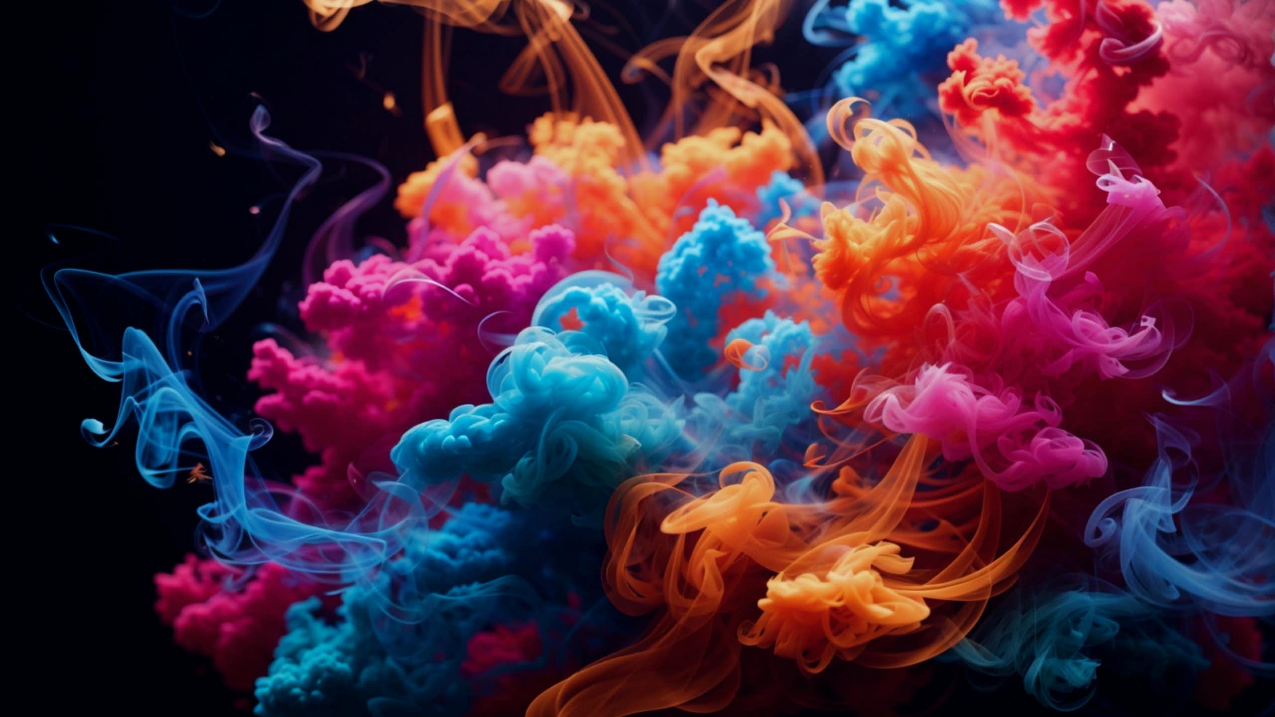 Photo of swirls of coloured smoke